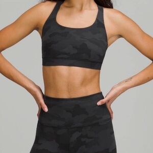 Lululemon Energy Bra Incognito Camo Multi Grey size 6
